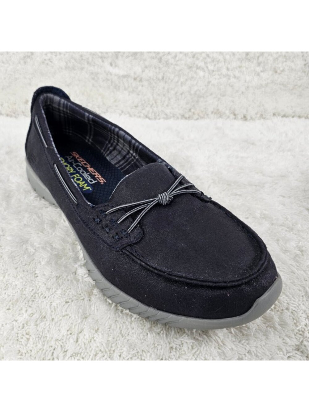 SKECHERS Navy Comfort Air Cooled Memory Foam Slip-on Loafer Shoes Size 7.5 M